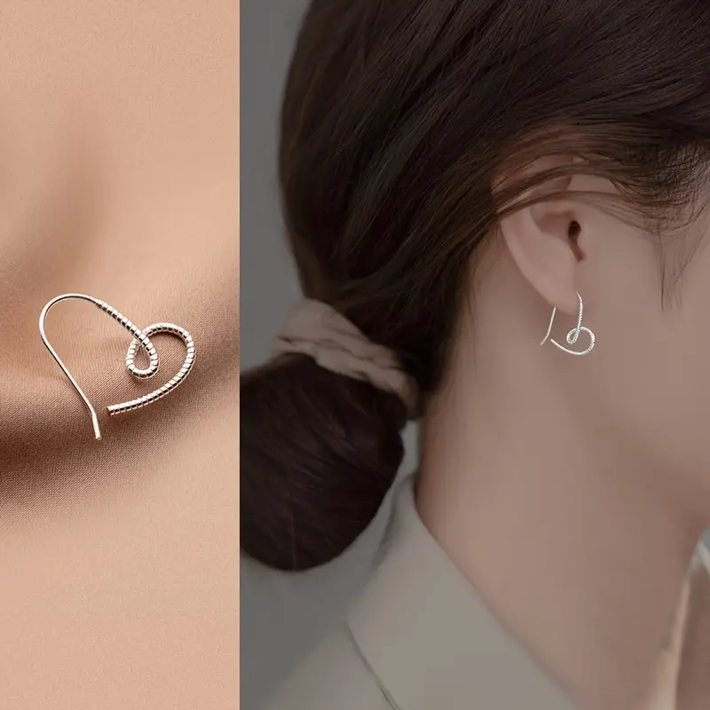 Twist Love Heart Line Hoop Earrings