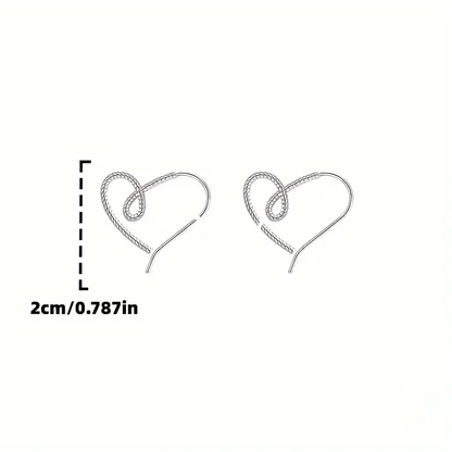 Twist Love Heart Line Hoop Earrings