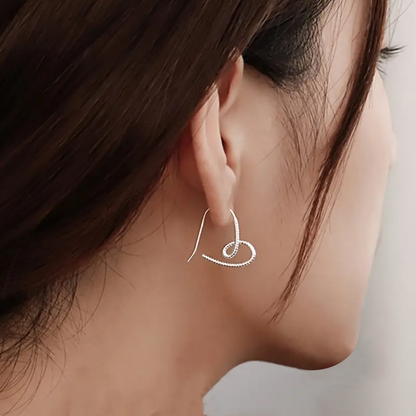 Twist Love Heart Line Hoop Earrings